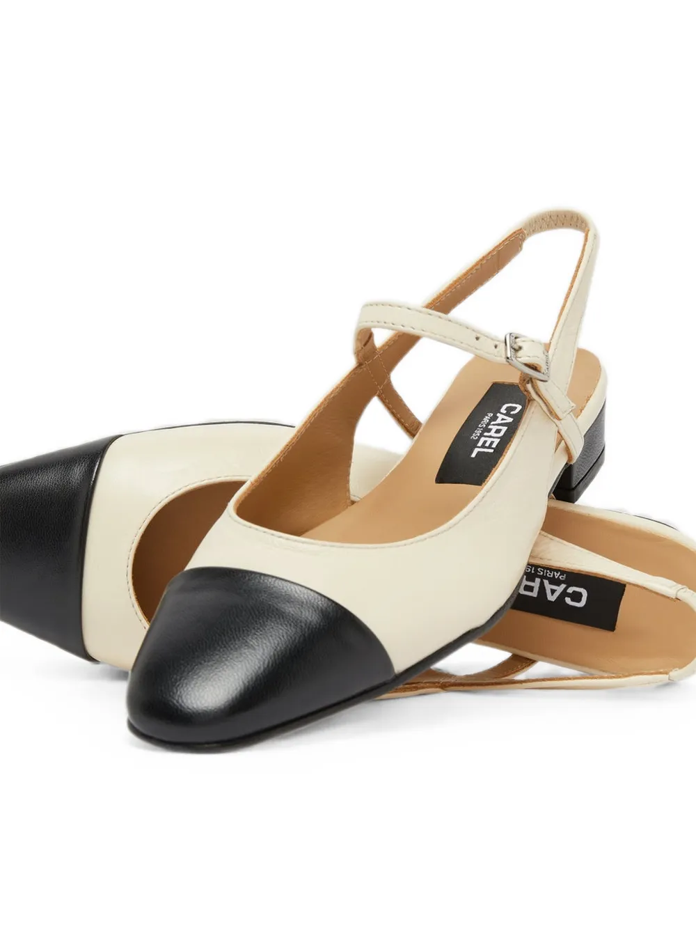 Carel Paris cap-toe slingback flats pumps Beige