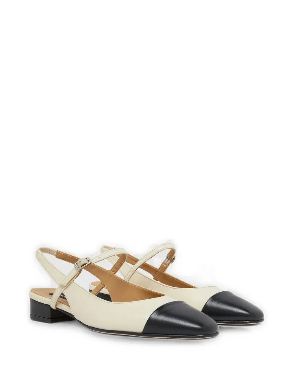 Carel Paris cap-toe slingback flats pumps Beige