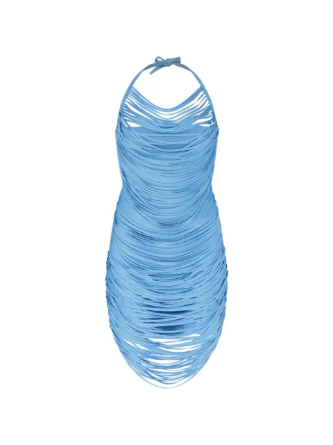 David Koma strappy-detail halterneck mini dress