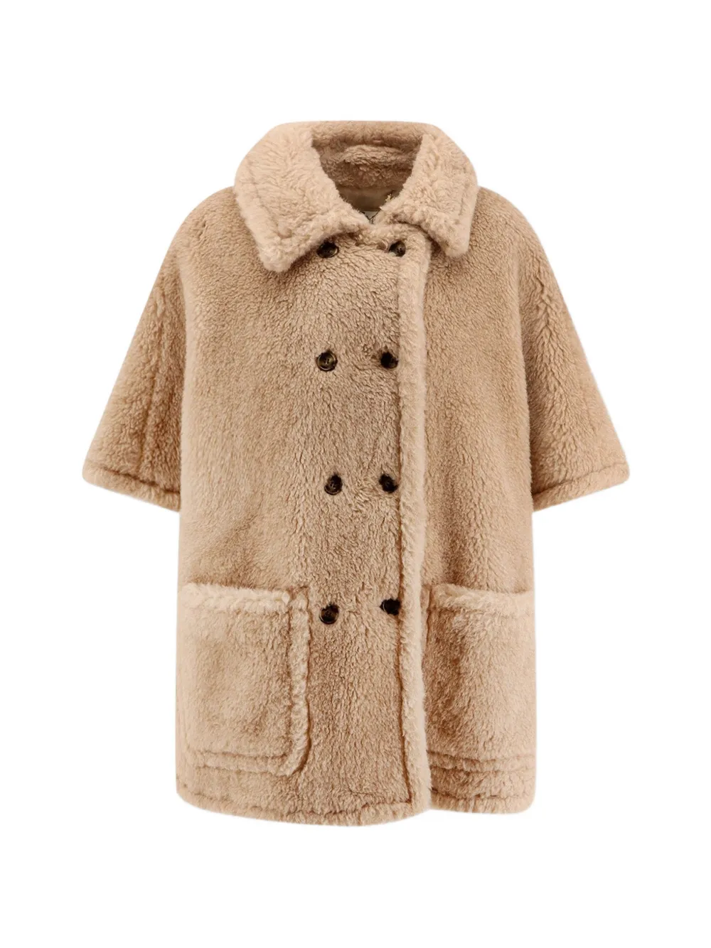 Max Mara double-breasted teddy jacket - Neutrals