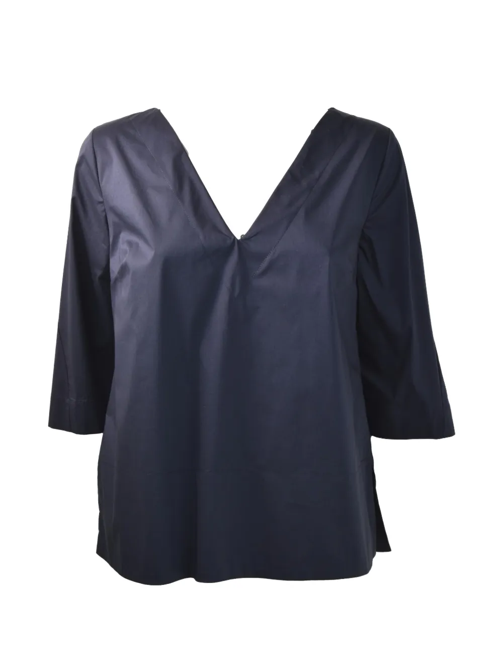 Liviana Conti V-neck box-pleat top - Blu