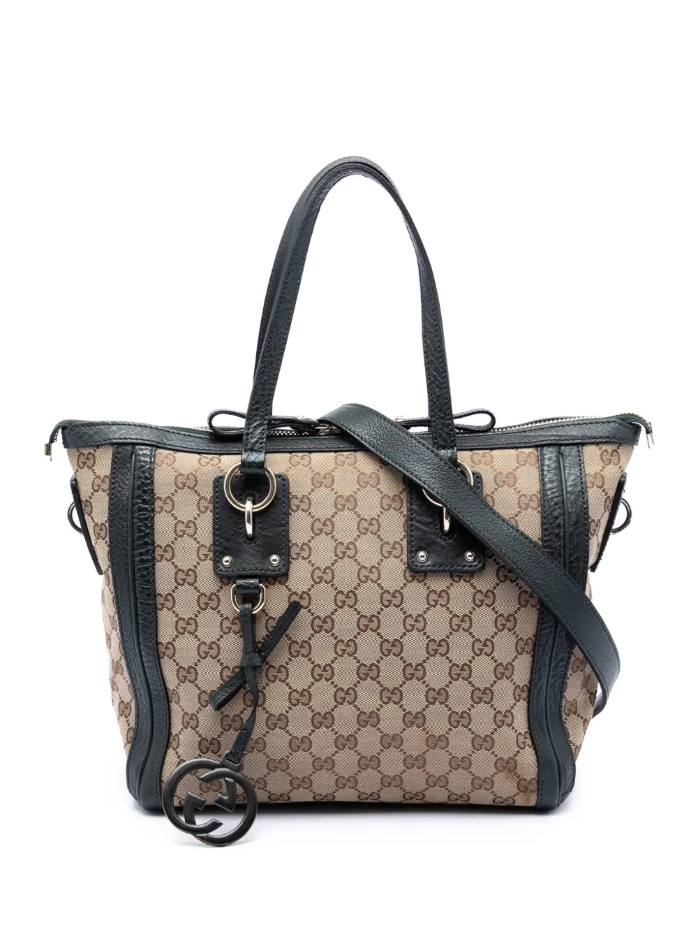 Gucci Pre-Owned Borsa a tracolla Charm media in tela GG 2016-2026 - Nero