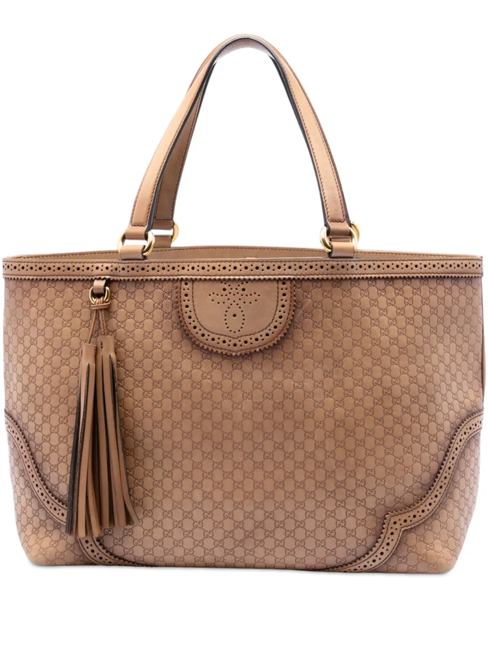 Gucci Pre-Owned Borsa tote Microguccissima Brogue Duilio grande 2016-2026 - Marrone