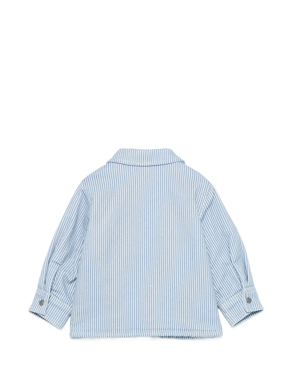 Stella McCartney Kids Gestreept shirtjack met grafische patch Blauw