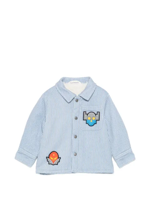 Stella McCartney Kids striped graphic-patch shirt jacket