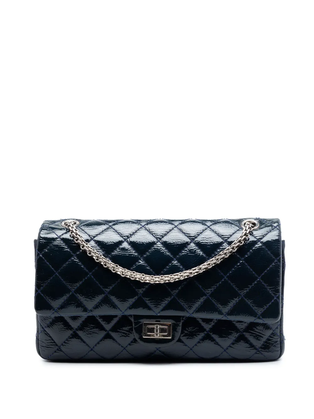 CHANEL Pre-Owned Borsa a tracolla Reissue 2.55 Double Flap 226 in pelle trapuntata 2010-2011 - Blu