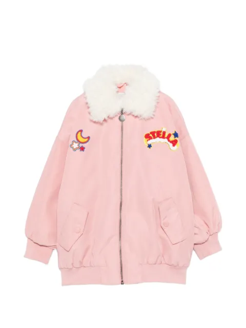 Stella McCartney Kids patch-detail zip-up bomber jacket
