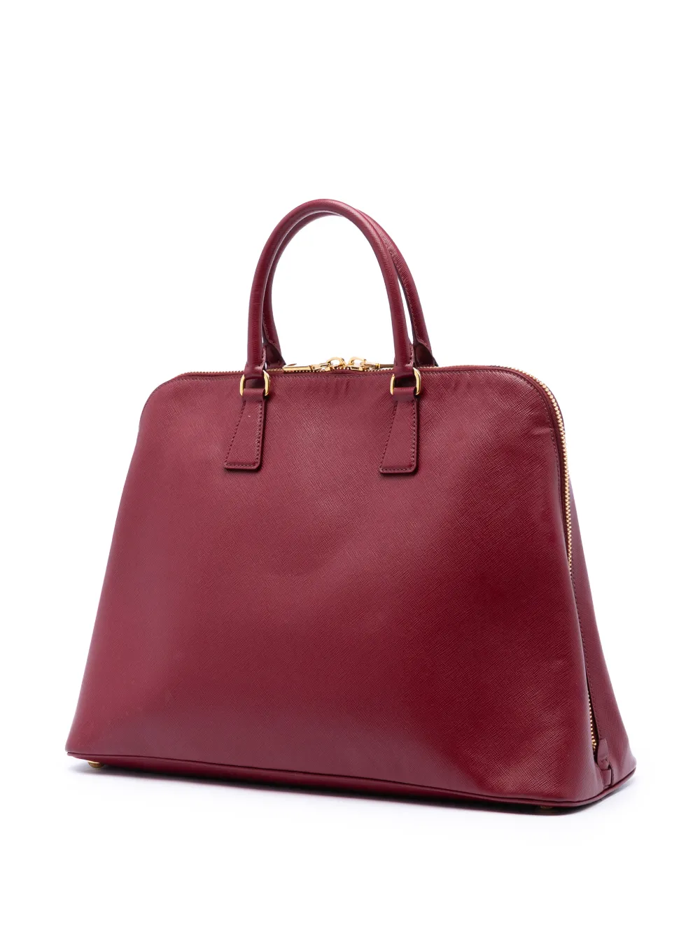 Prada Pre-owned 2010-2026 Extra Large Saffiano Lux Promenade Satchel in Red, view 3