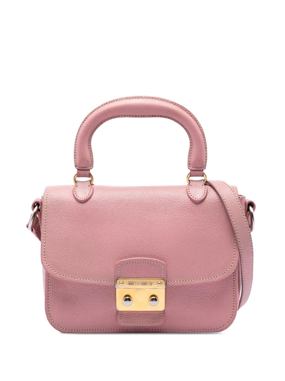 Miu Miu Pre-Owned Borsa a tracolla in pelle di capra Madras con manico 2010-2026 - Rosa