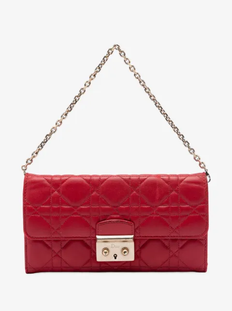 Christian Dior Pre-Owned 2014 Lambskin Cannage Miss Dior Promenade Wallet on Chain shoulder bag