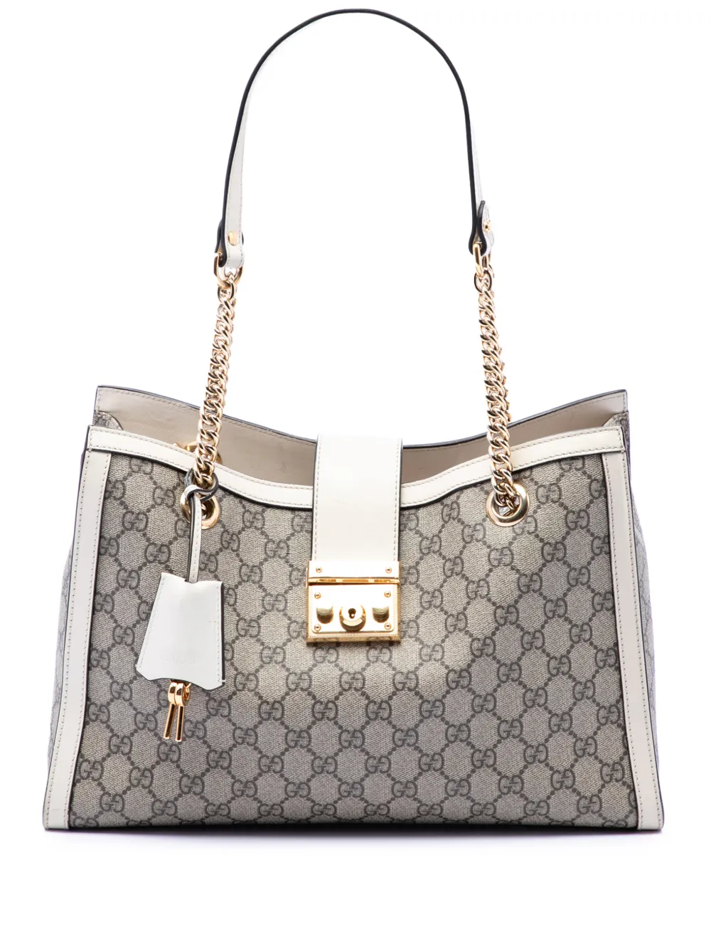 Gucci Pre-Owned Borsa tote GG Supreme Padlock media 2016-2023 - Bianco