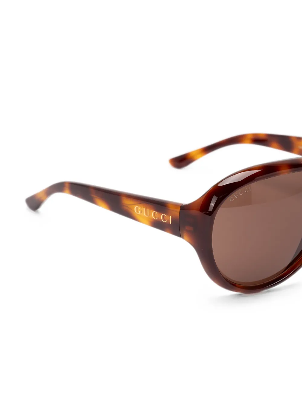 Gucci Eyewear Zonnebril met piloten montuur en schildpadschild design Bruin