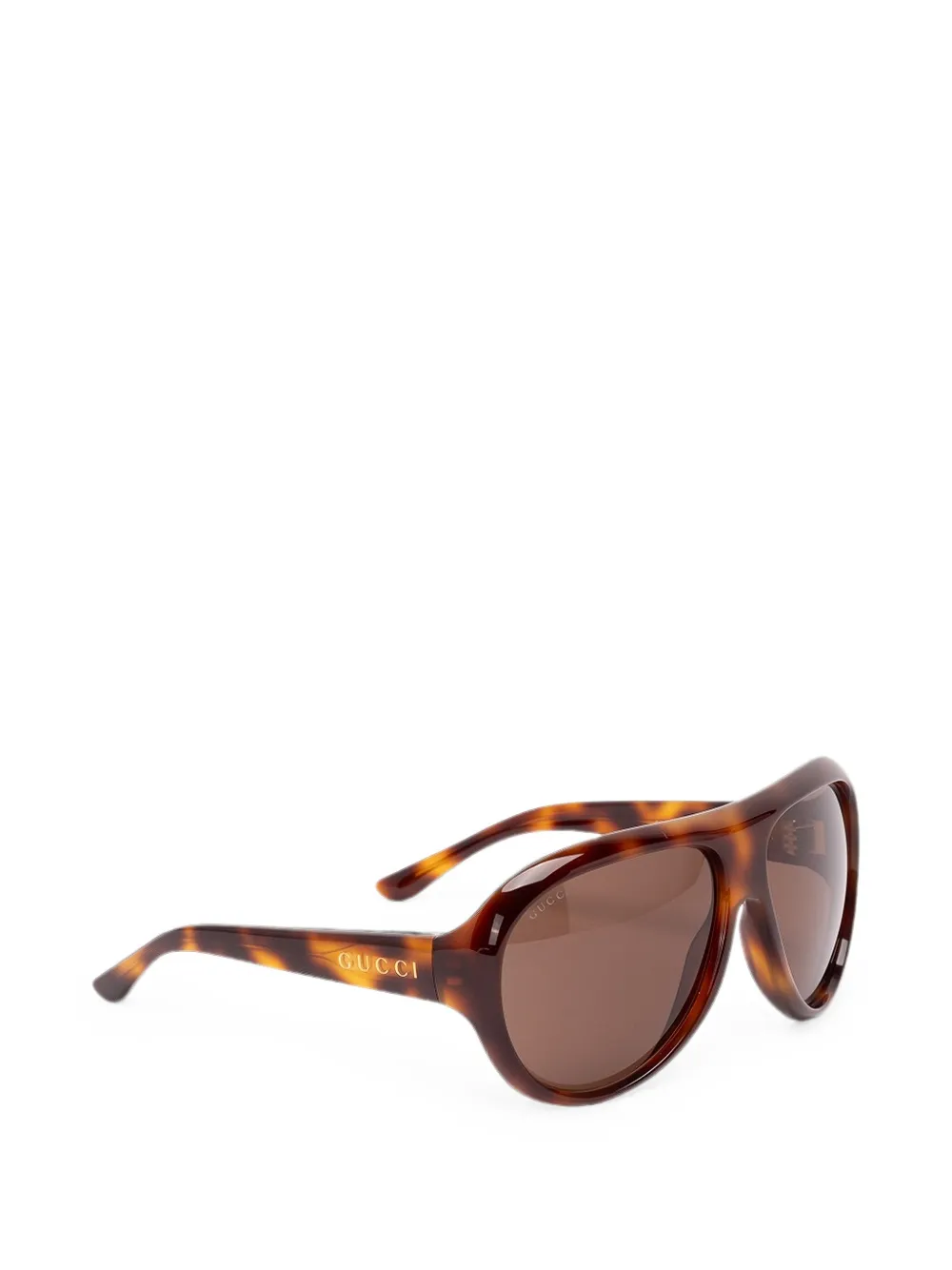 Gucci Eyewear tortoiseshell-effect pilot-frame sunglasses - Marrone
