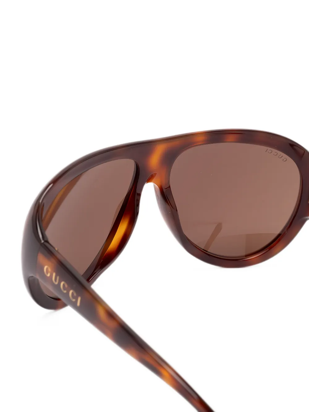 Gucci Eyewear Zonnebril met piloten montuur en schildpadschild design Bruin