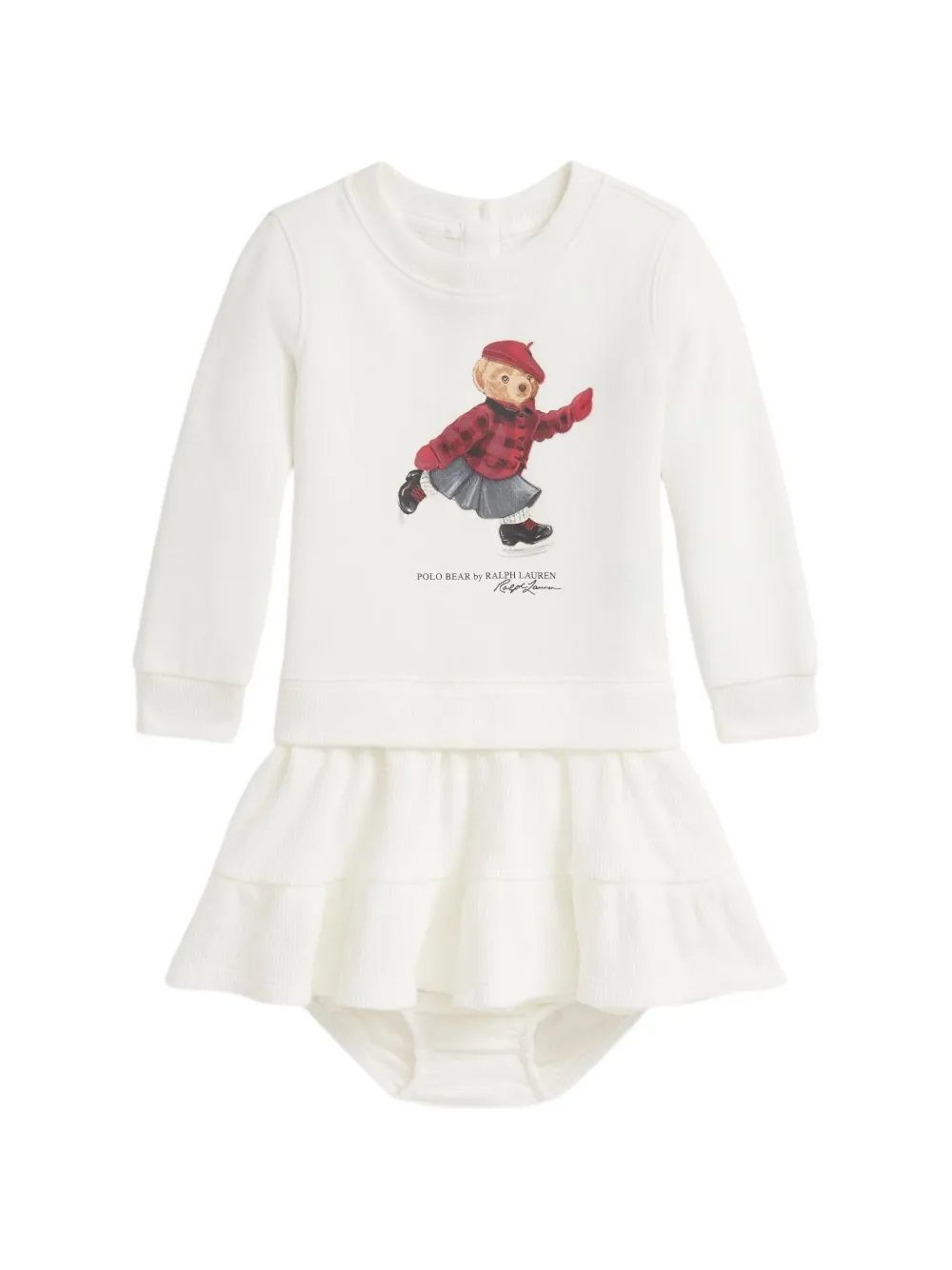 POLO RALPH LAUREN KIDS Set abito e pantaloncini Polo Bear - Toni neutri