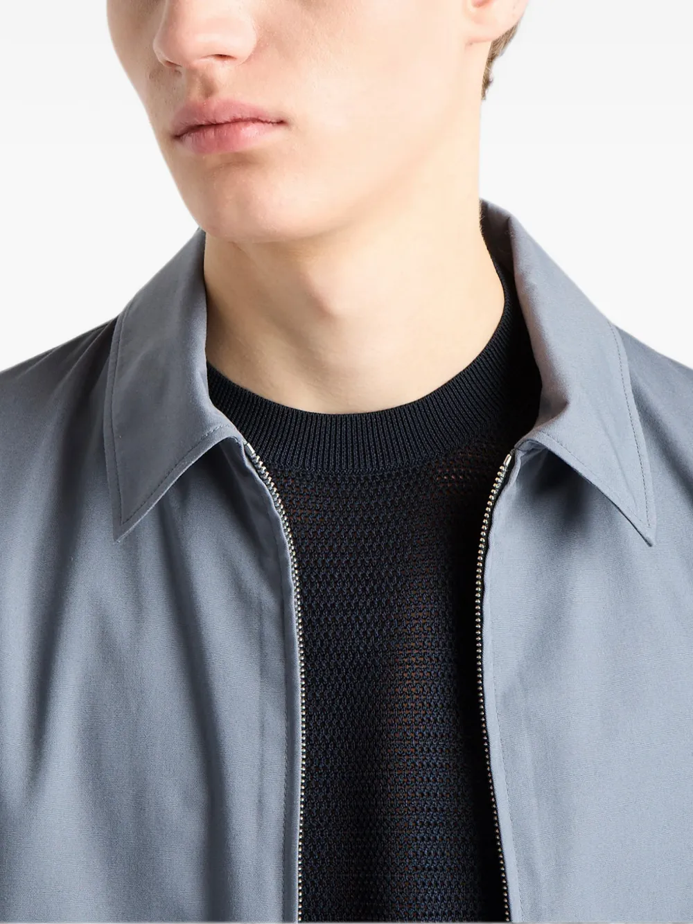 Prada Zijden en katoenen trui met ronde hals Blauw