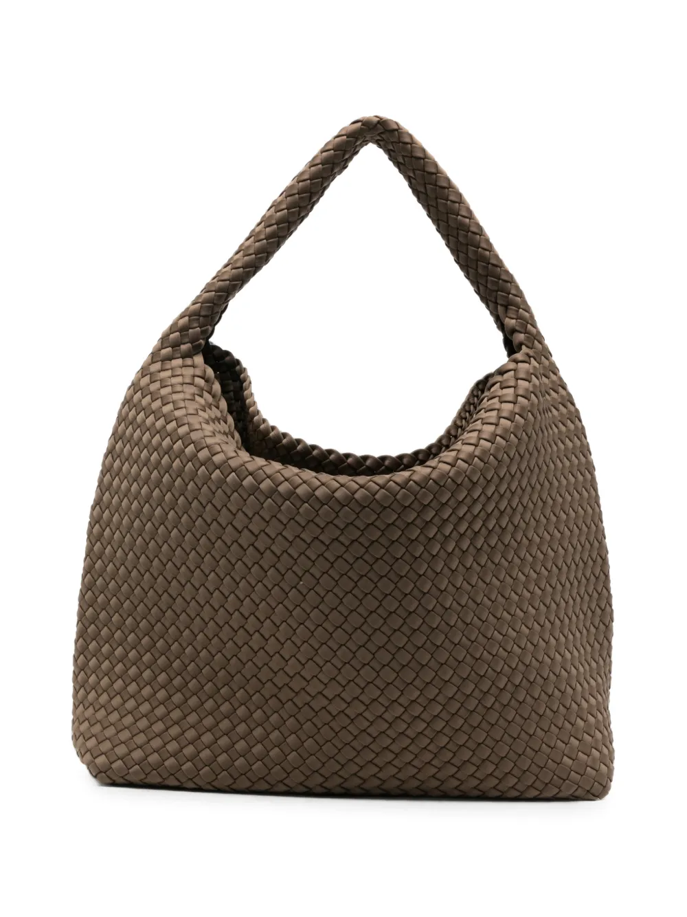 MARREA large woven-design shoulder bag - Marrone