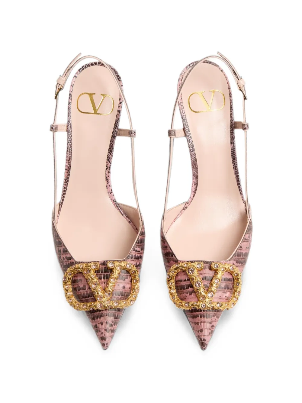 Valentino Garavani Vlogo Signature slingback pumps in tejus 80mm Roze