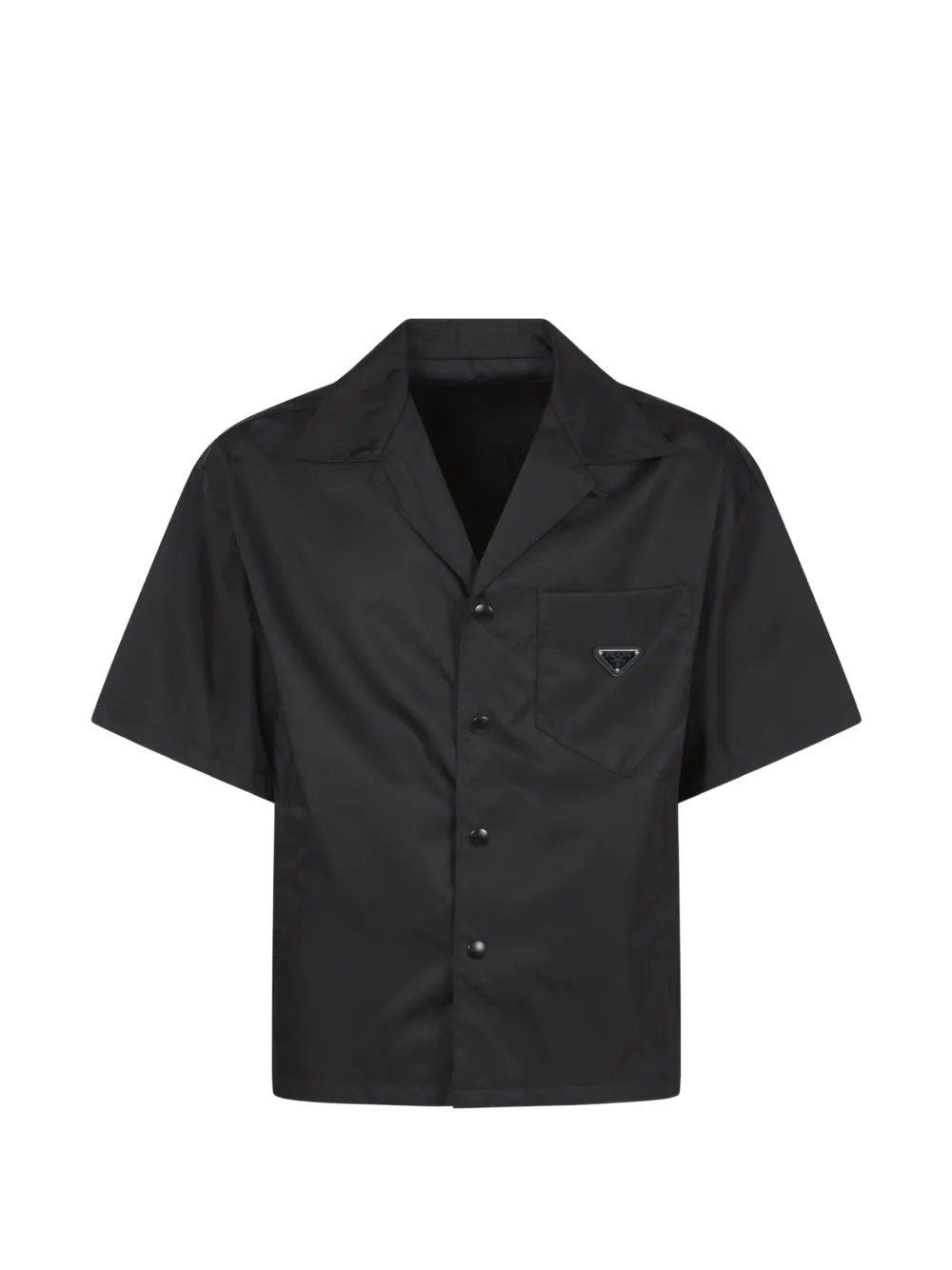 Prada Re-Nylon logo-plaque shirt - Schwarz