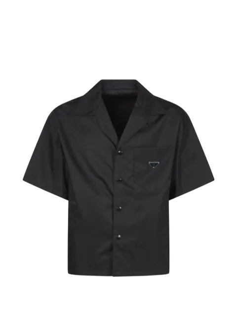 Prada Re-Nylon logo-plaque shirt