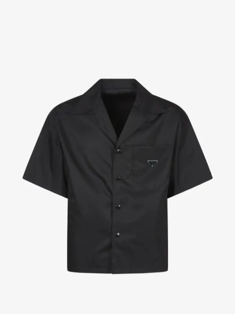 Prada Re-Nylon logo-plaque shirt