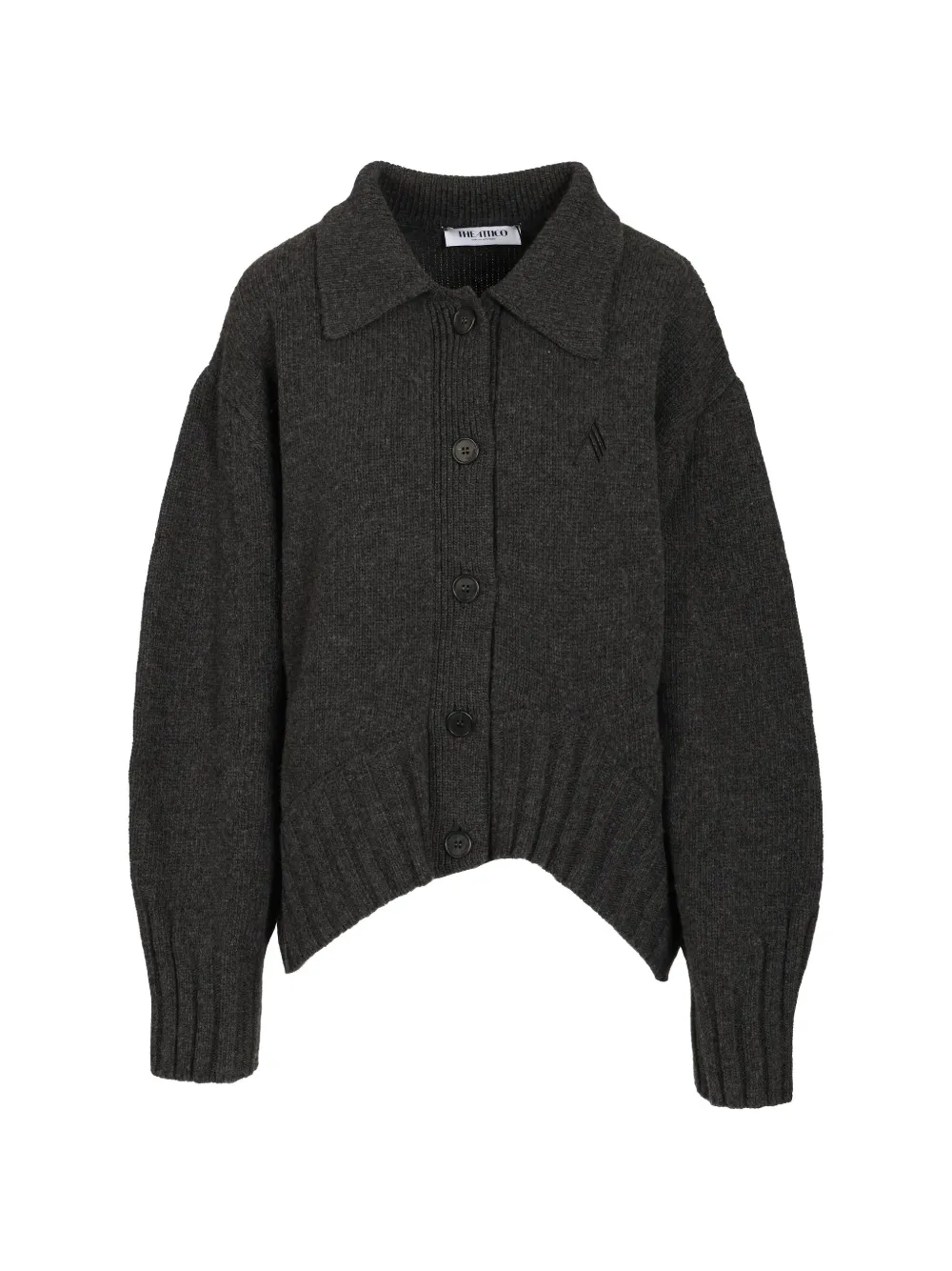 The Attico logo-embroidered cardigan - Grau