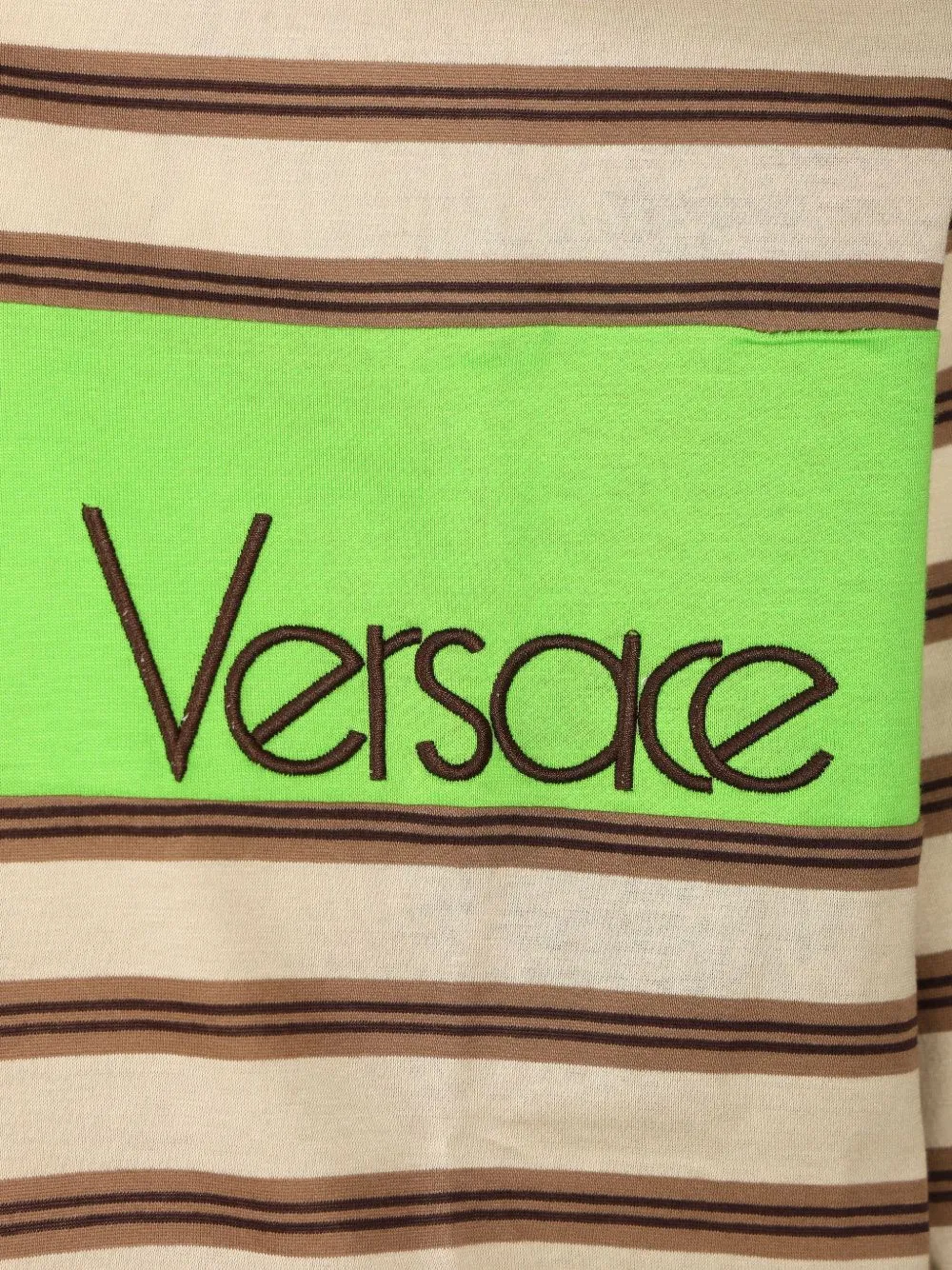 Versace Gestreept poloshirt Bruin