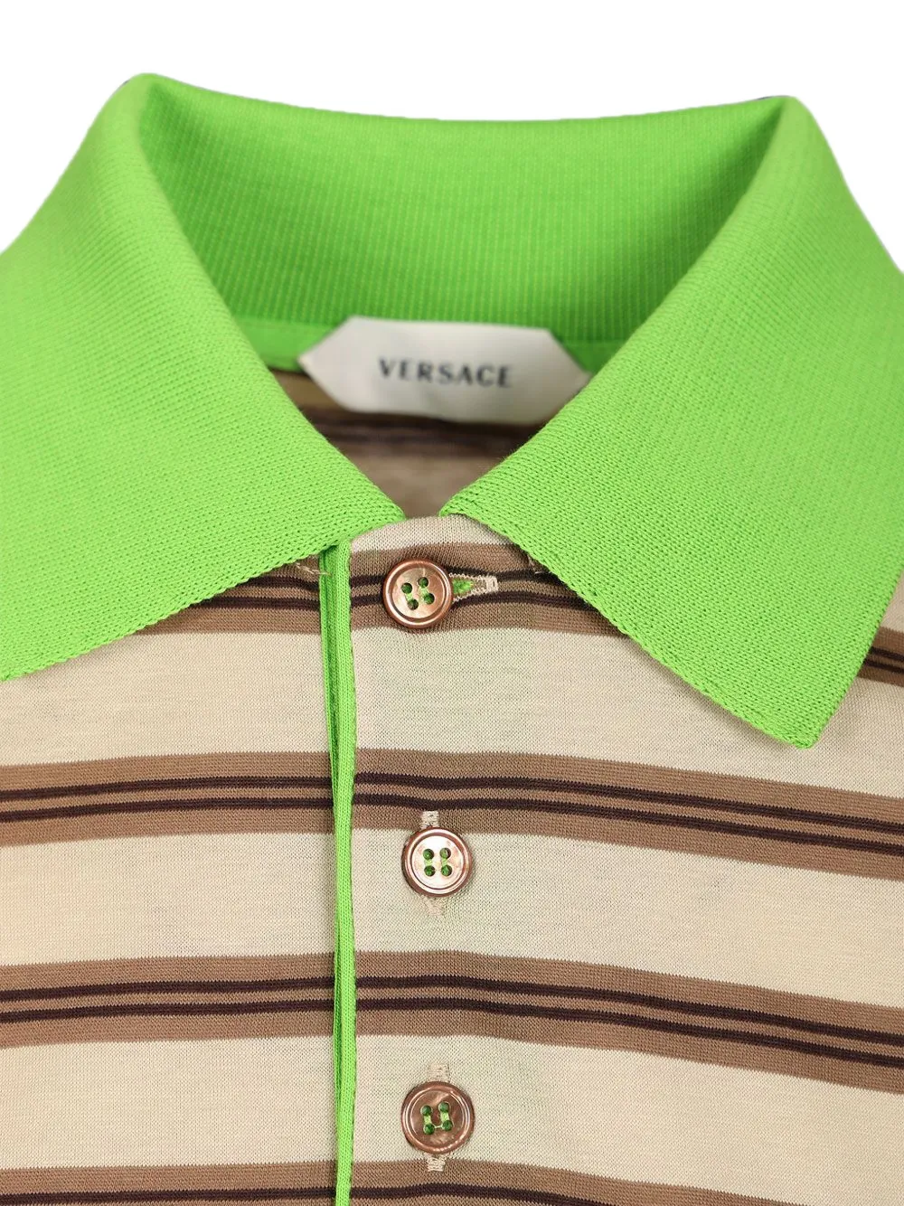 Versace Gestreept poloshirt Bruin