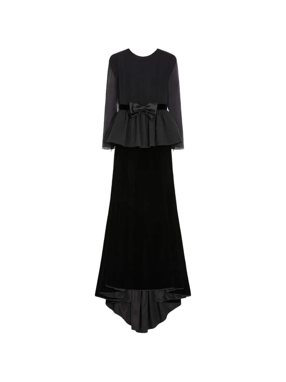 Valentino Garavani long dress in sablé velvet - Black