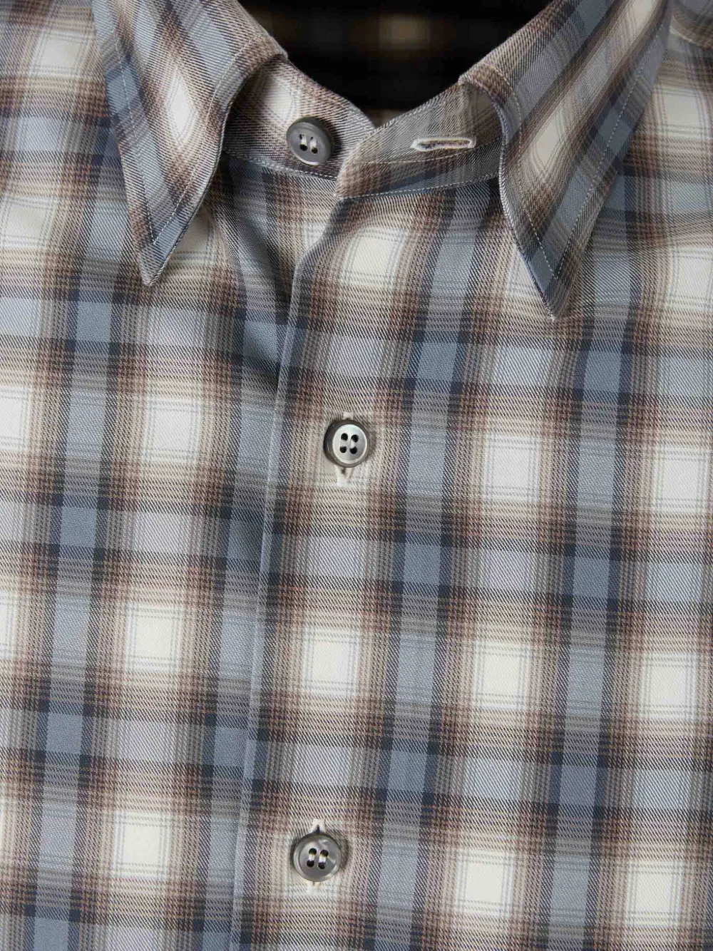 Brioni Geruit overhemd Blauw