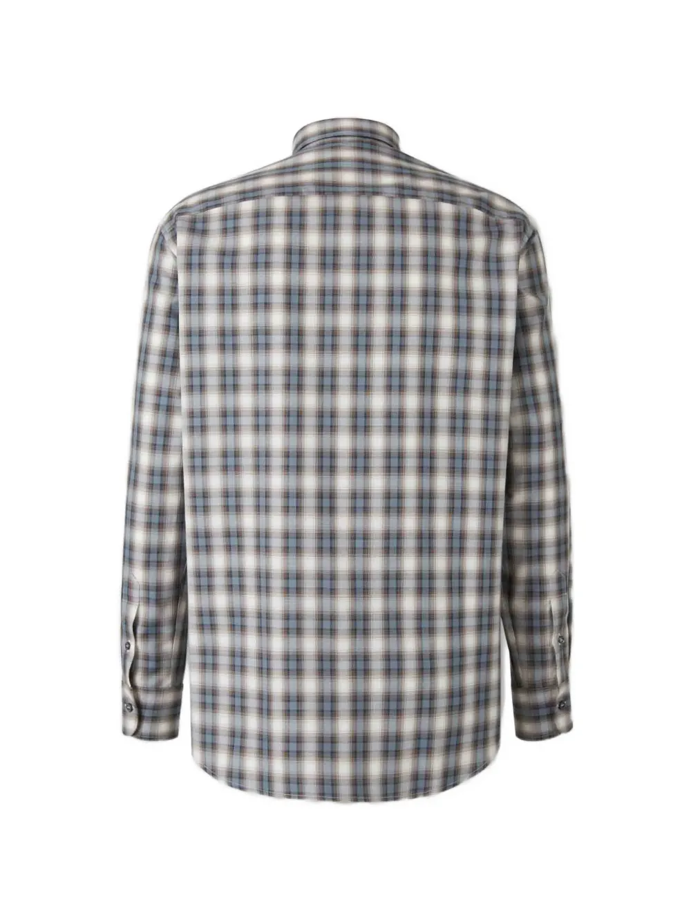 Brioni Geruit overhemd Blauw