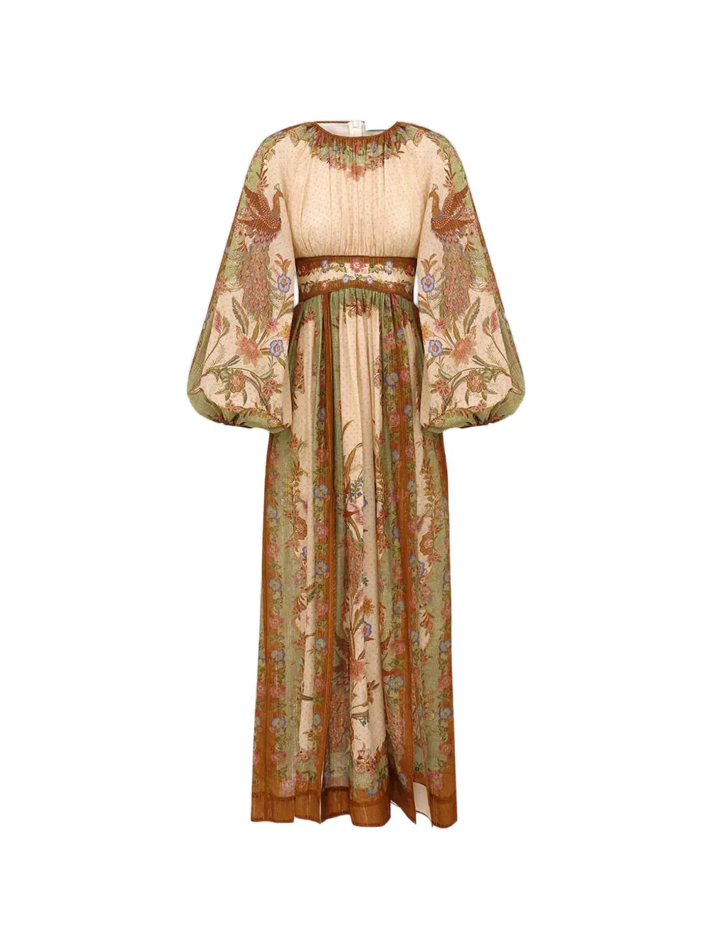 ZIMMERMANN floral-print silk-blend maxi dress - Neutrals
