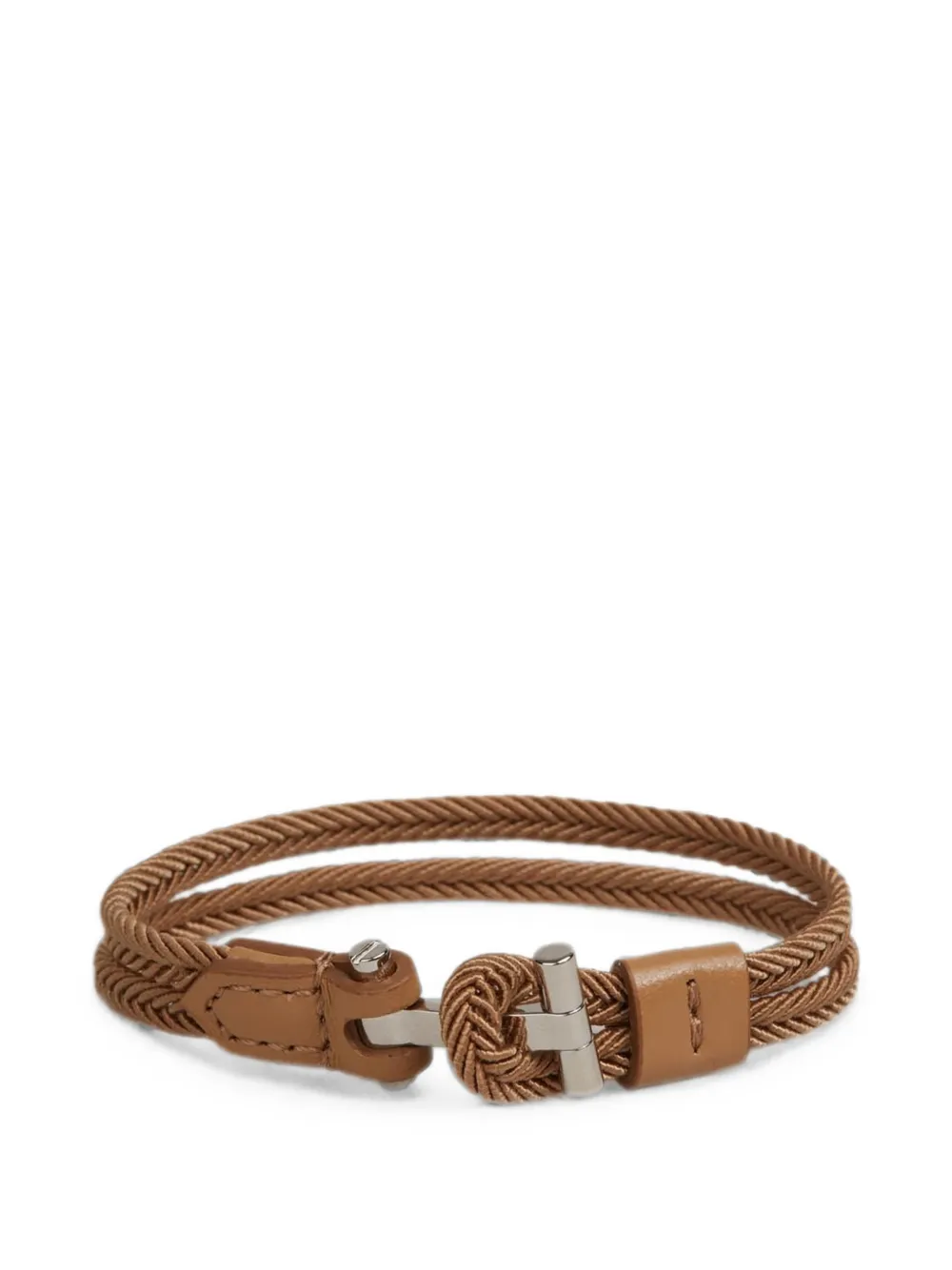 TOM FORD braided leather-trim bracelet - Nude
