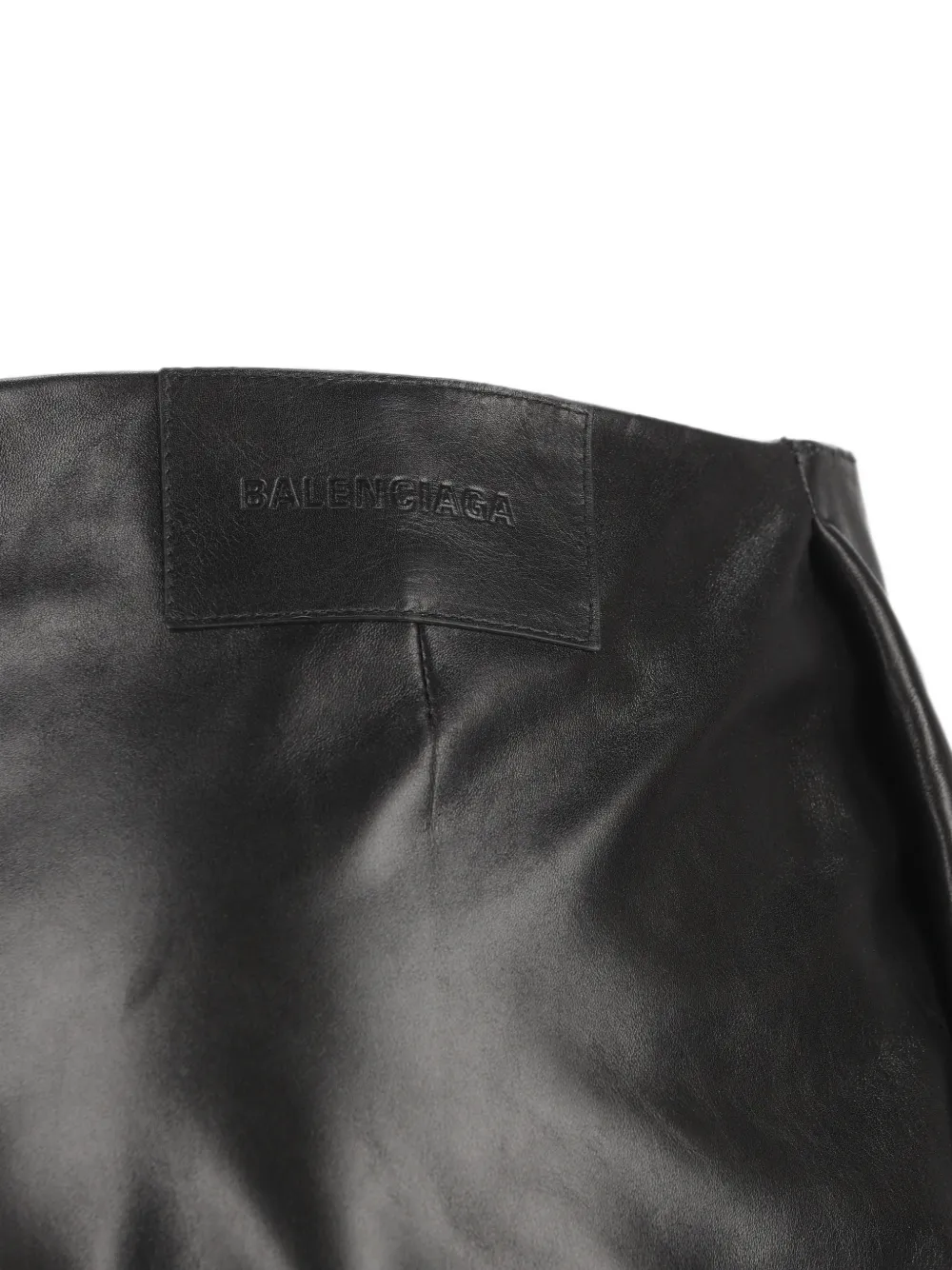 Balenciaga Leren rok met haaksluiting Zwart