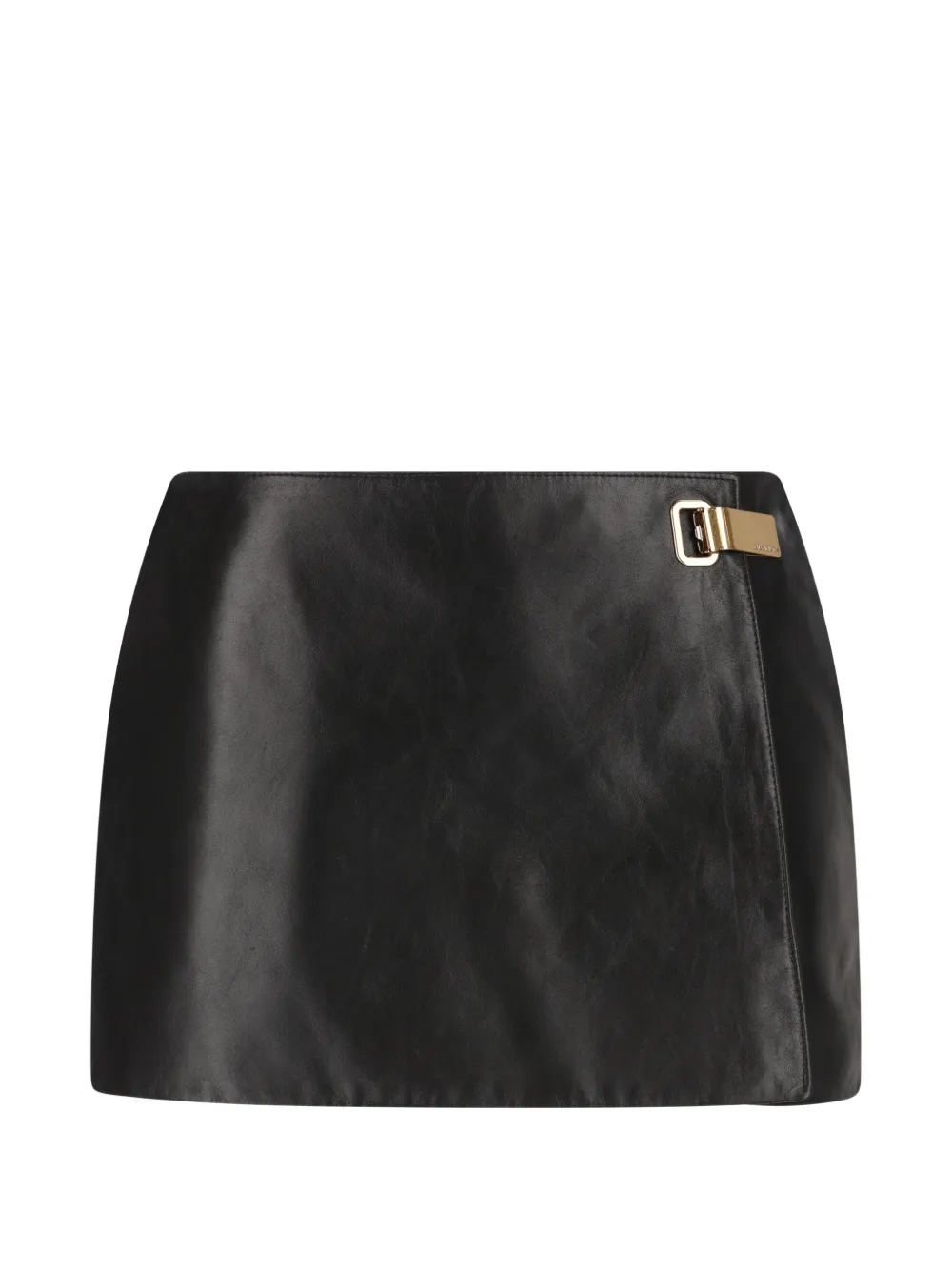 Balenciaga hook-fastening leather skirt - Schwarz
