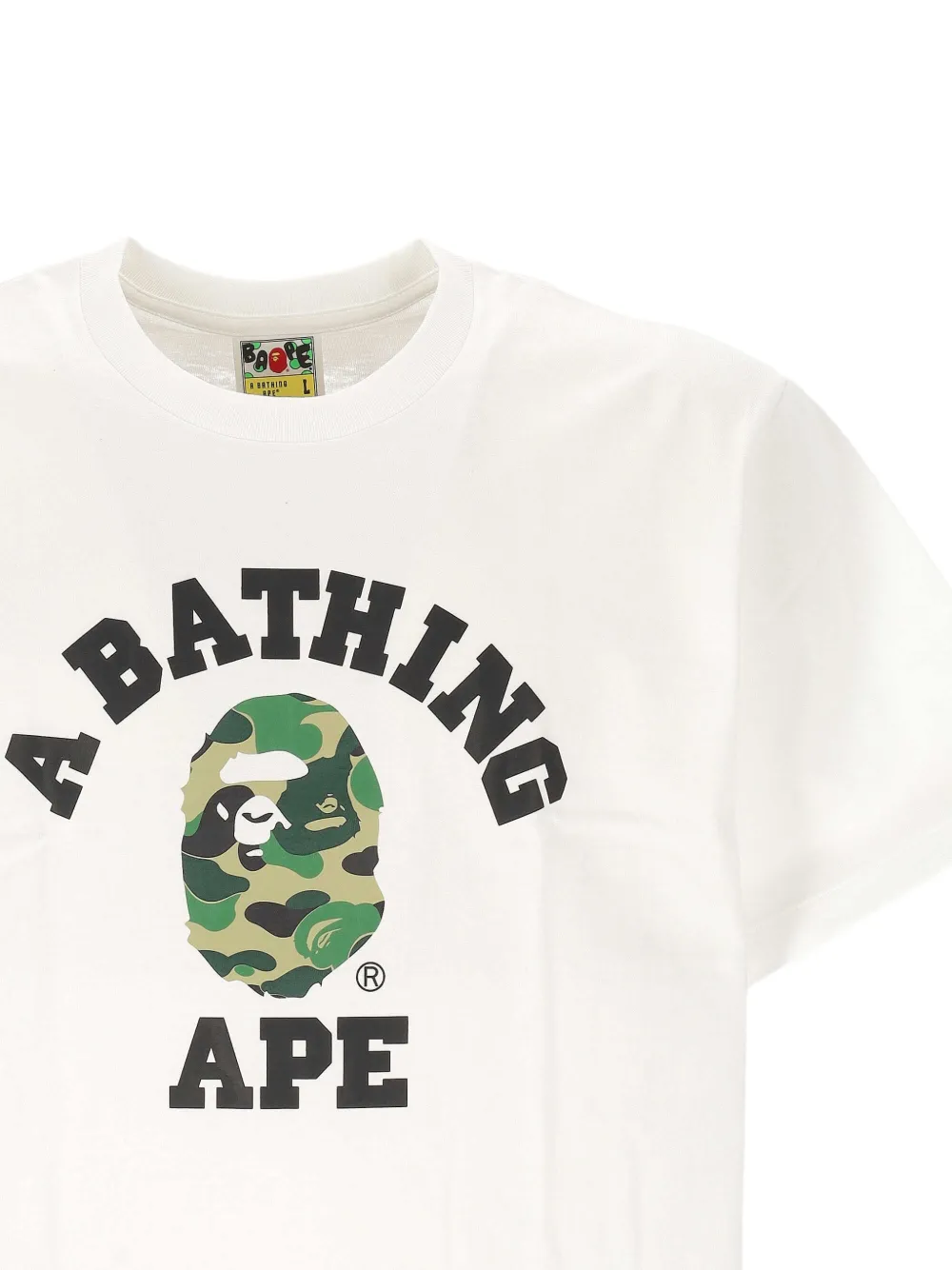 A BATHING APE Katoenen T-shirt met logoprint Wit