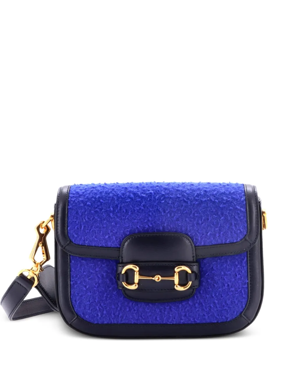 Gucci Pre-Owned Borsa a tracolla Horsebit 1955 mini in lana - Blu