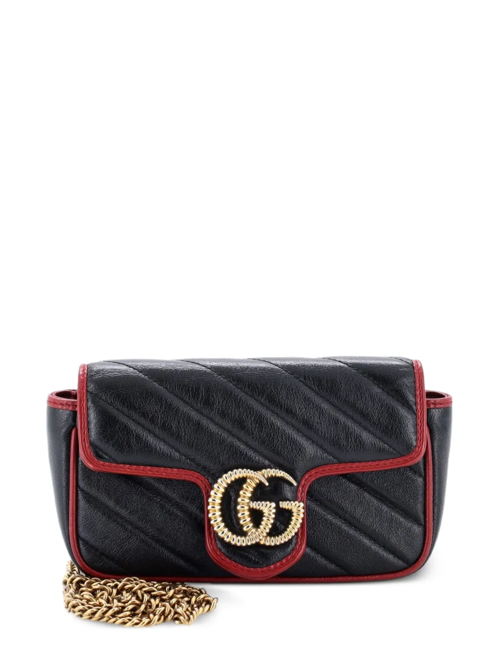 Gucci Pre-Owned Mini GG Marmont Umhängetasche mit Klappe - Schwarz
