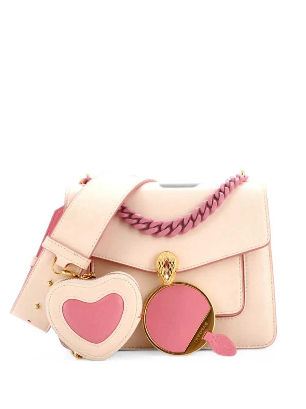 Bvlgari Pre-Owned Serpenti Forever Maxi Chain Heart Pouch Leather Small crossbody bag - Neutrals
