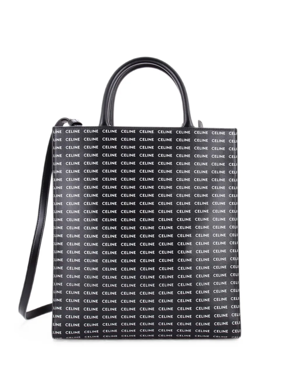 Celine Pre-Owned Borsa tote Vertical Cabas piccola in pelle con stampa logo all-over - Nero