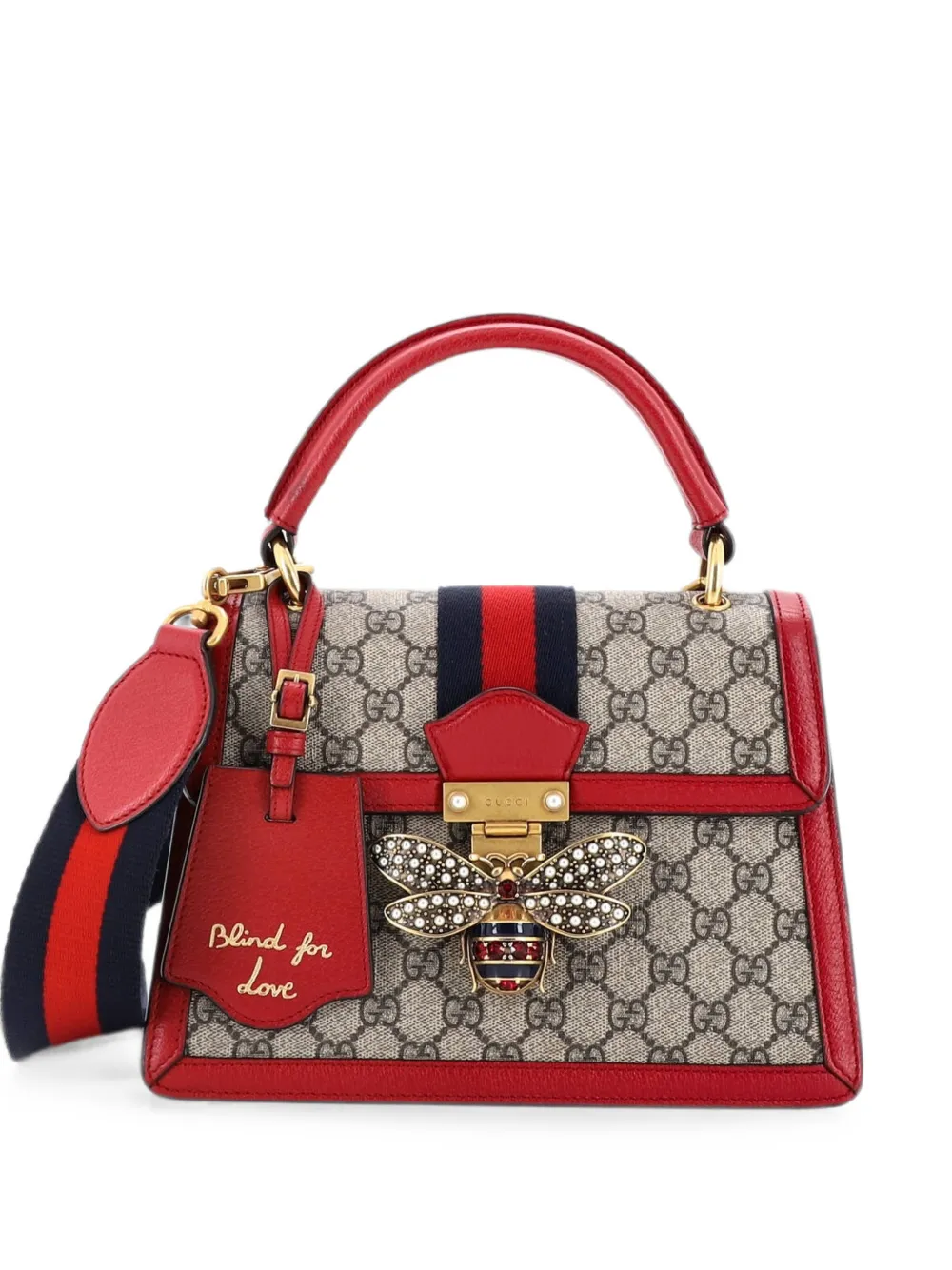 Gucci Pre-Owned Queen Margaret Top Handle Bag GG Coated Canvas with Leather Small satchel - Red