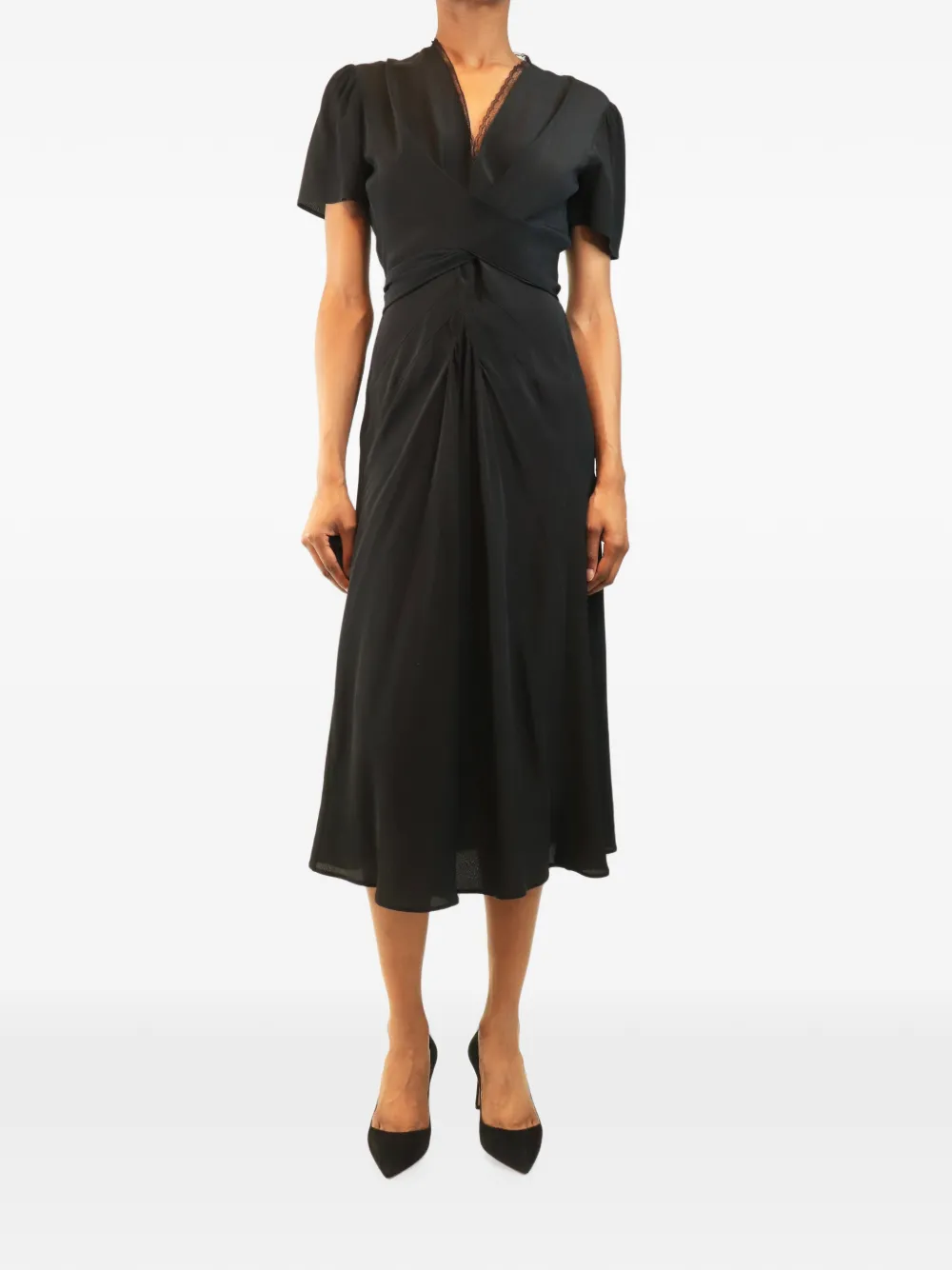 Prada Pre-Owned draped midi dress - Black