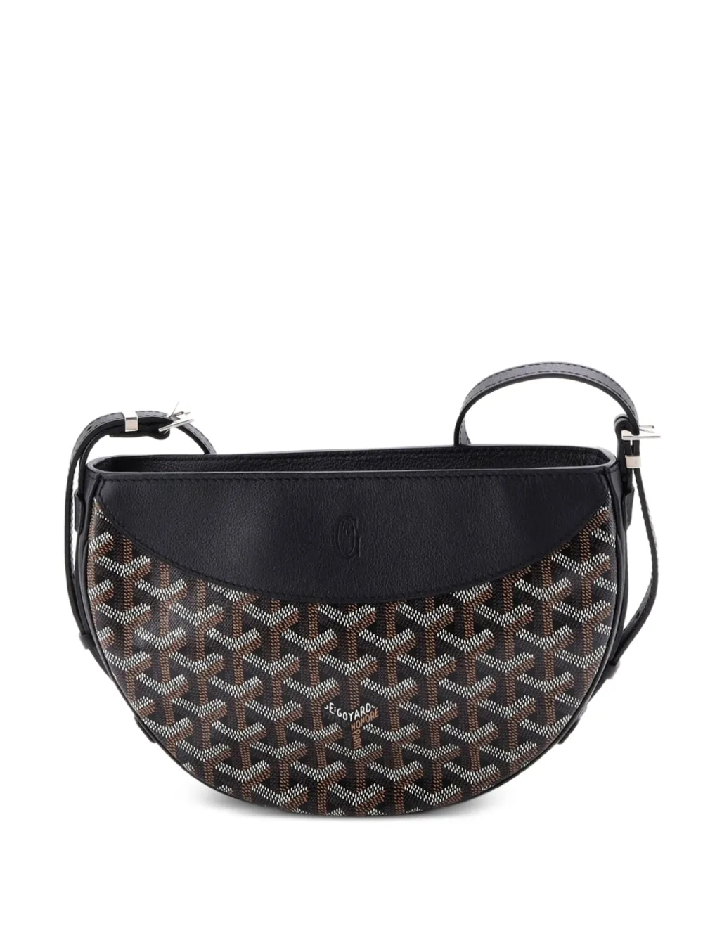 Goyard Pre-Owned Borsa a spalla Hirondelle in tela cerata e pelle - Nero