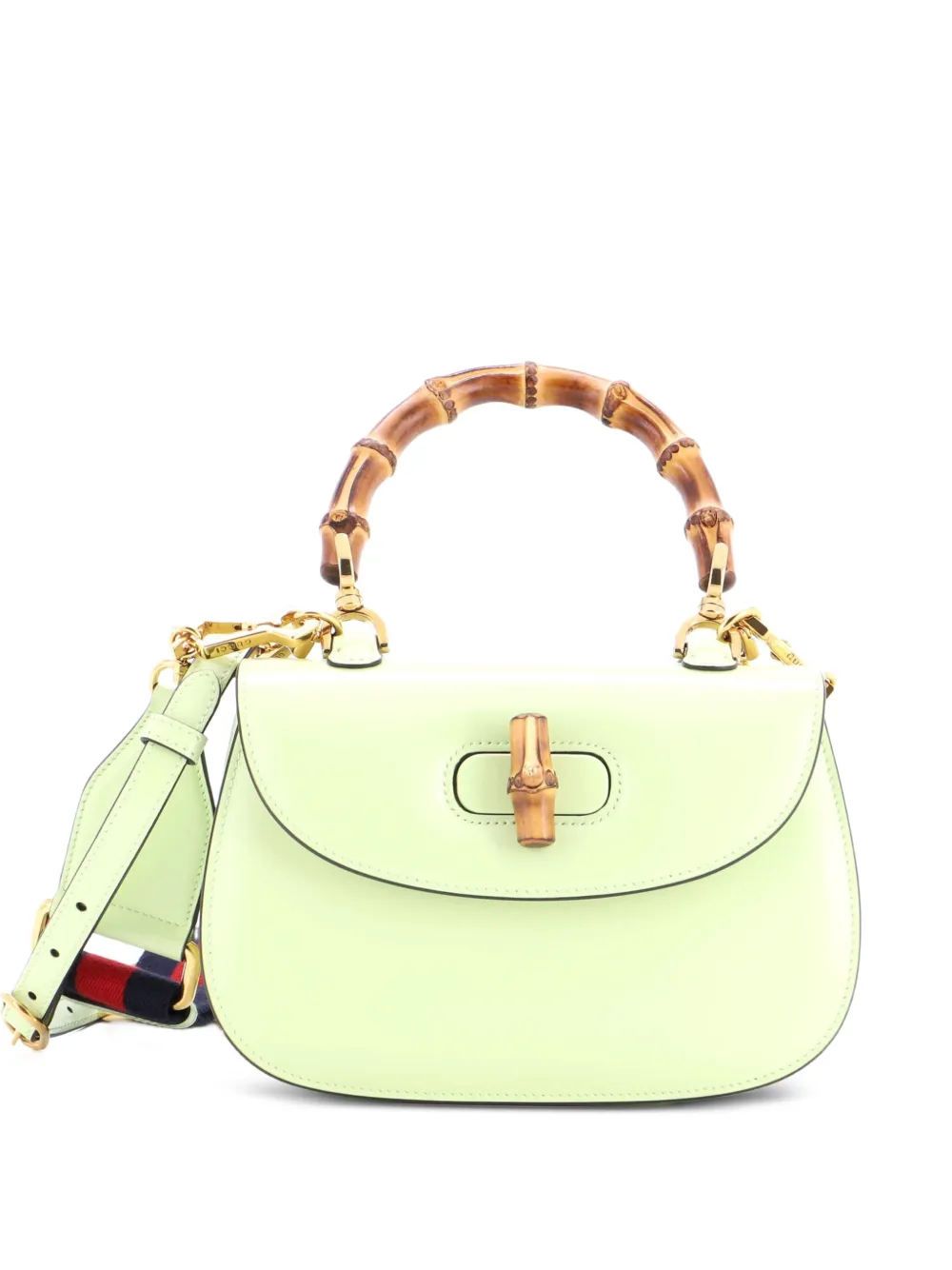 Gucci Pre-Owned Borsa a tracolla Daily 1947 piccola in pelle con manico in bambù - Verde