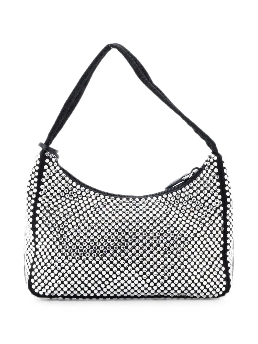 Prada Pre-Owned Borsa a tracolla Re-Edition 2005 piccola in raso con cristalli - Nero