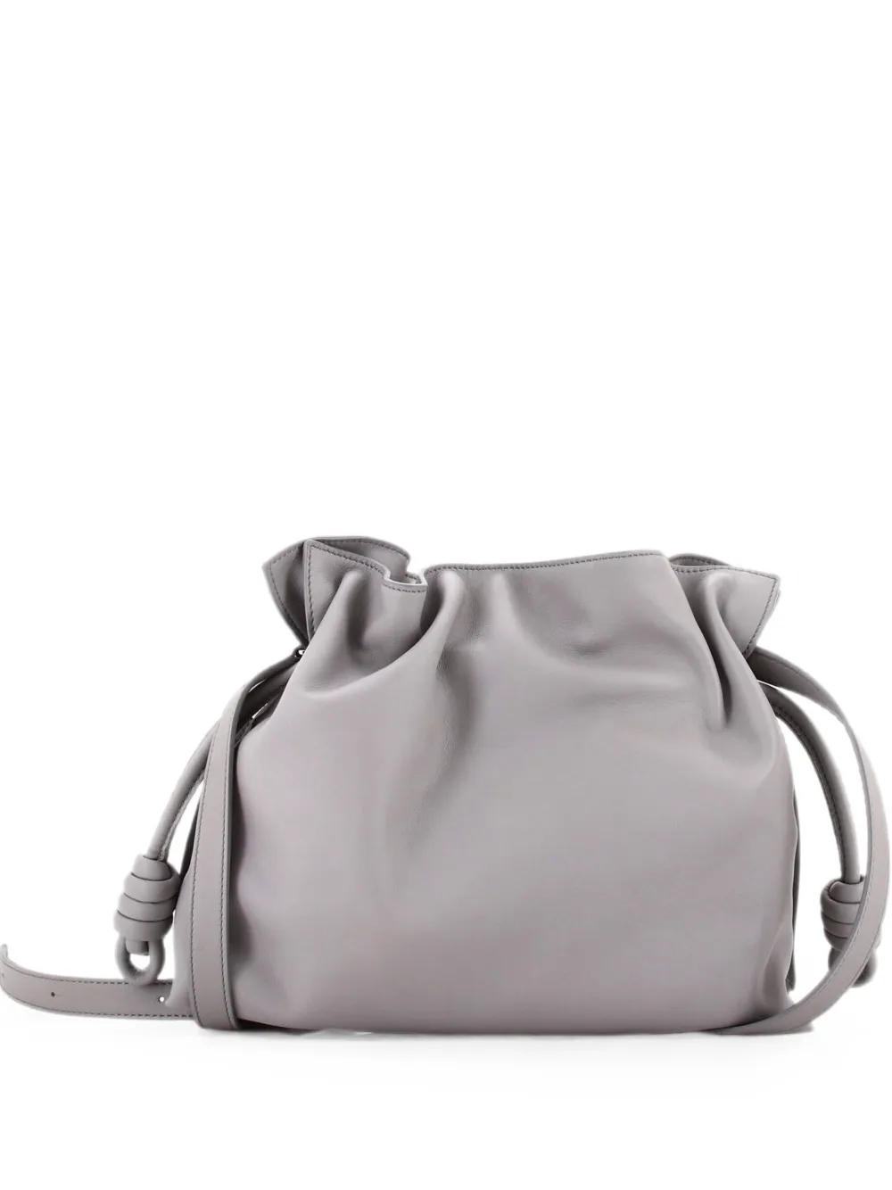 Pre-owned Loewe X Albers Flamenco Knot Clutch Leather Medium Shoulder Bag In Black