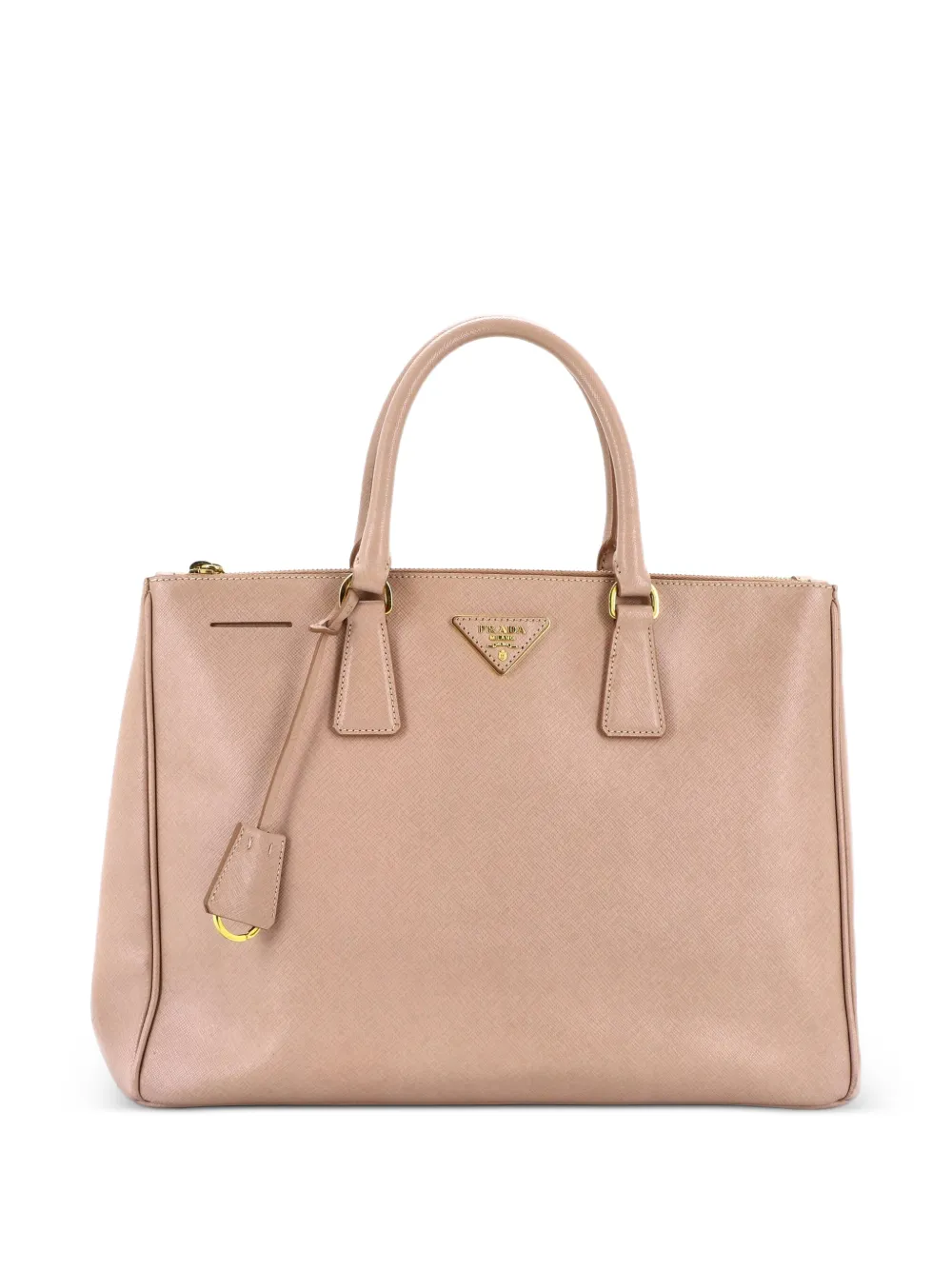 Prada Pre-Owned Borsa tote Lux grande in pelle Saffiano con doppia zip - Rosa