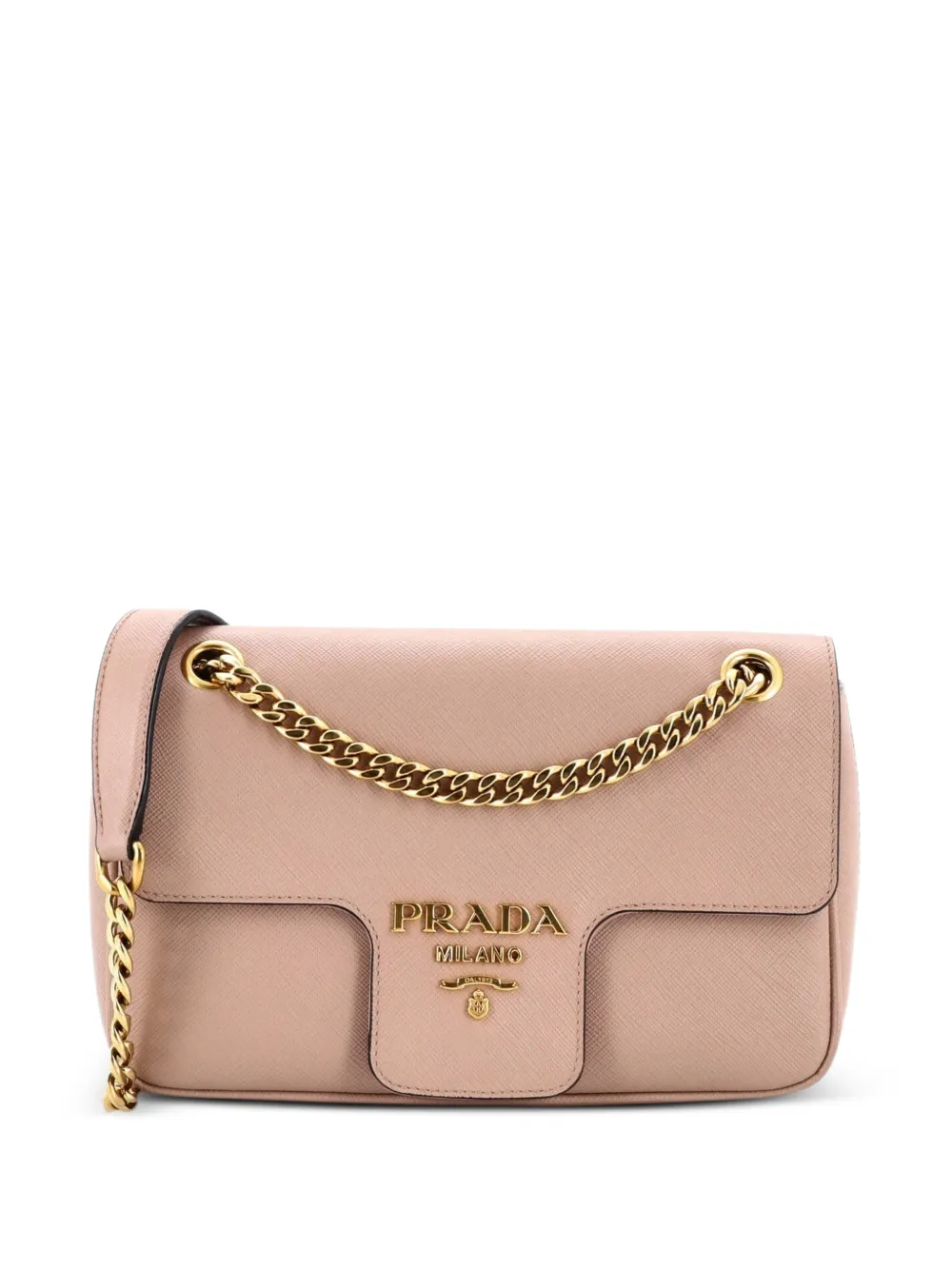 Prada Pre-Owned Pattina Flap Shoulder Bag Saffiano Leather Small crossbody bag - Neutrals