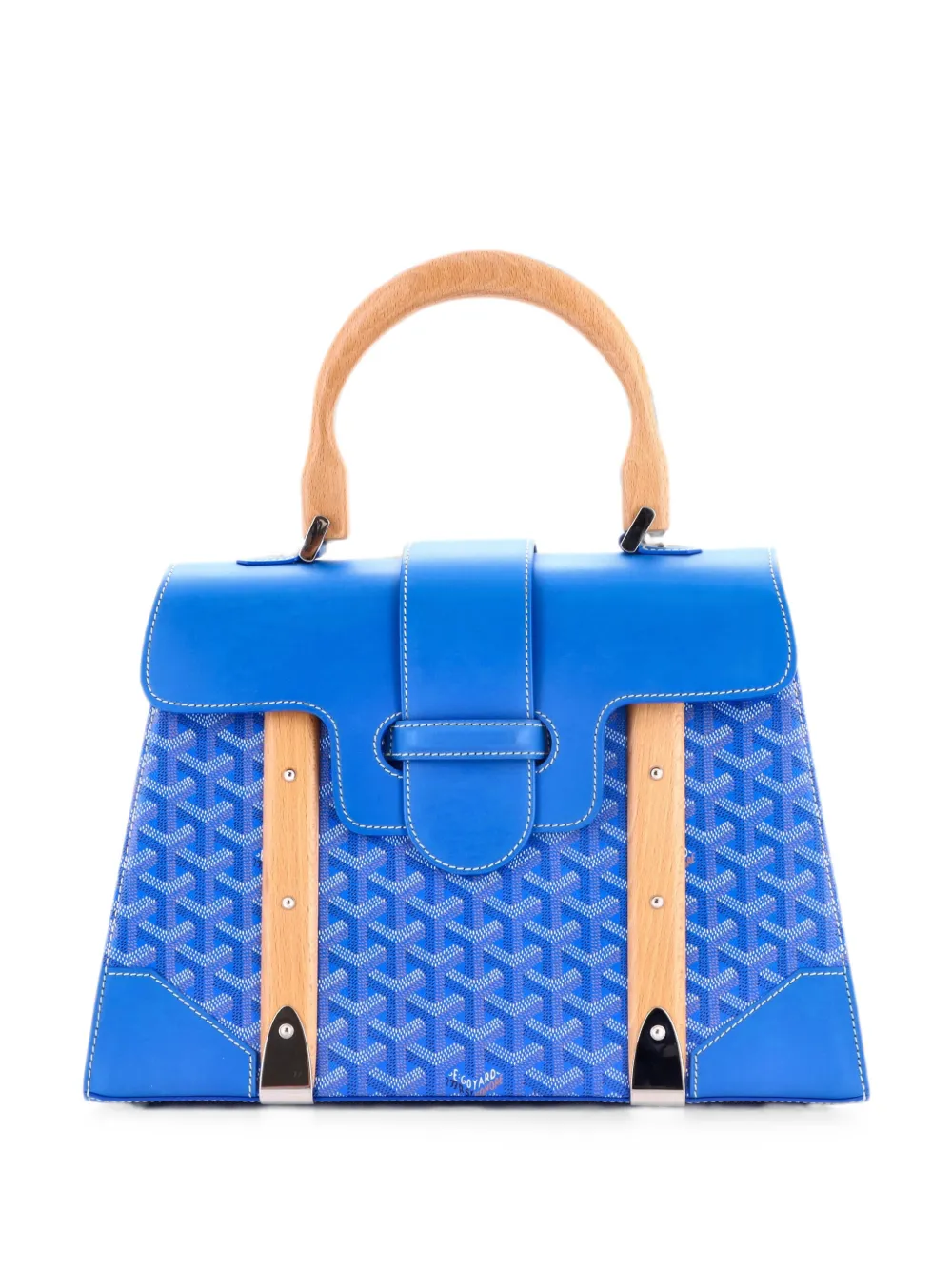 Goyard Pre-Owned Borsa a mano Saigon MM in tela cerata e pelle con manico - Blu