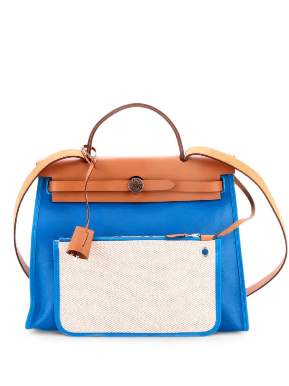 Hermès Pre-Owned Borsa a spalla Herbag Zip Berline Vache in tela e pelle 31 - Blu